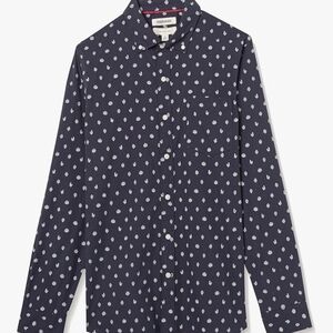 Goodthreads Navy Blue Leaf Patterned Button Down Shirt Small